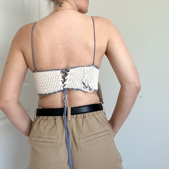 Crochet Knit Bralette with Lace Up Back - Picture 5 of 8